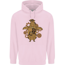 A Steampunk Penguin Mens 80% Cotton Hoodie Light Pink