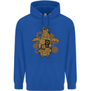 A Steampunk Penguin Mens 80% Cotton Hoodie Royal Blue