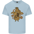 A Steampunk Penguin Mens Cotton T-Shirt Tee Top Light Blue