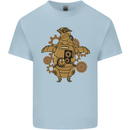 A Steampunk Penguin Mens Cotton T-Shirt Tee Top Light Blue