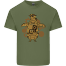 A Steampunk Penguin Mens Cotton T-Shirt Tee Top Military Green