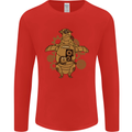 A Steampunk Penguin Mens Long Sleeve T-Shirt Red