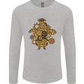 A Steampunk Penguin Mens Long Sleeve T-Shirt Sports Grey