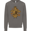 A Steampunk Penguin Mens Sweatshirt Jumper Charcoal