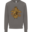 A Steampunk Penguin Mens Sweatshirt Jumper Charcoal