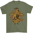 A Steampunk Penguin Mens T-Shirt 100% Cotton Military Green