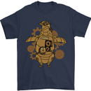 A Steampunk Penguin Mens T-Shirt 100% Cotton Navy Blue