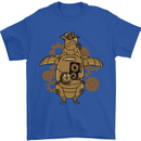 A Steampunk Penguin Mens T-Shirt 100% Cotton Royal Blue