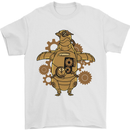 A Steampunk Penguin Mens T-Shirt 100% Cotton White