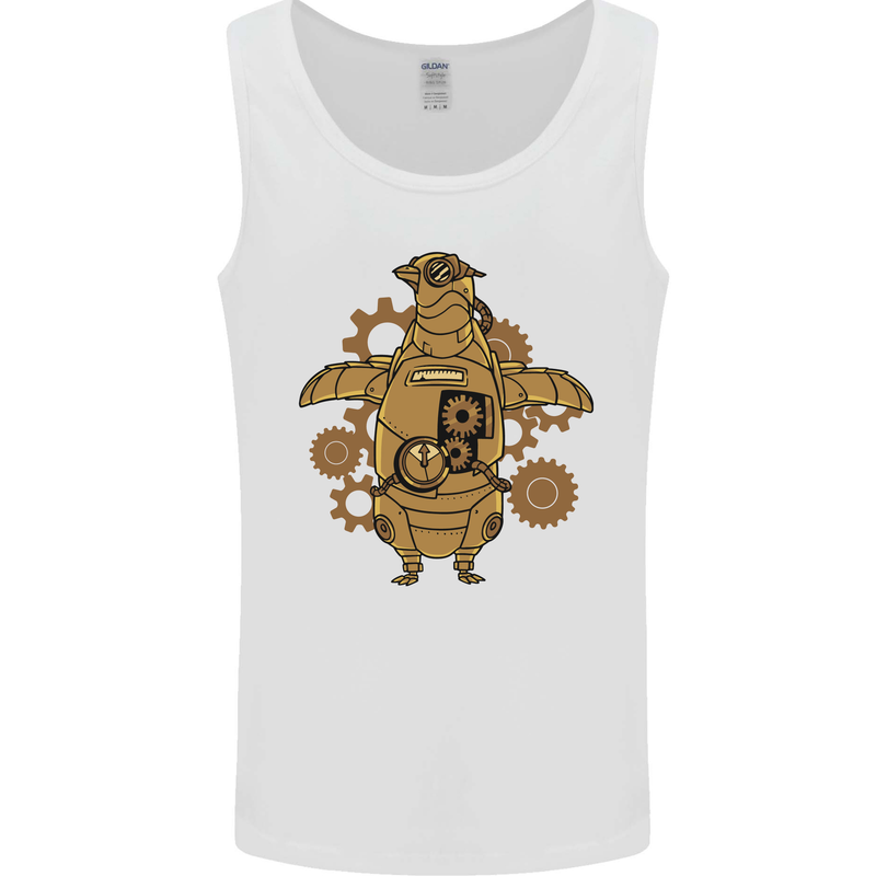 A Steampunk Penguin Mens Vest Tank Top White