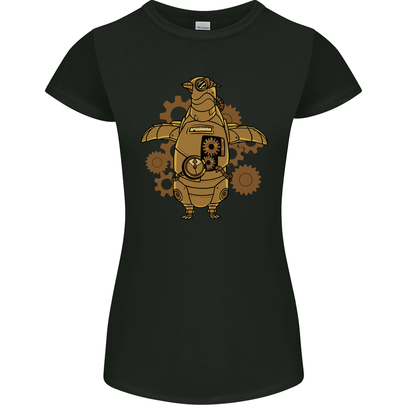 A Steampunk Penguin Womens Petite Cut T-Shirt Black