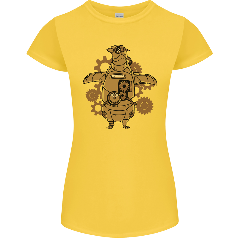 A Steampunk Penguin Womens Petite Cut T-Shirt Yellow