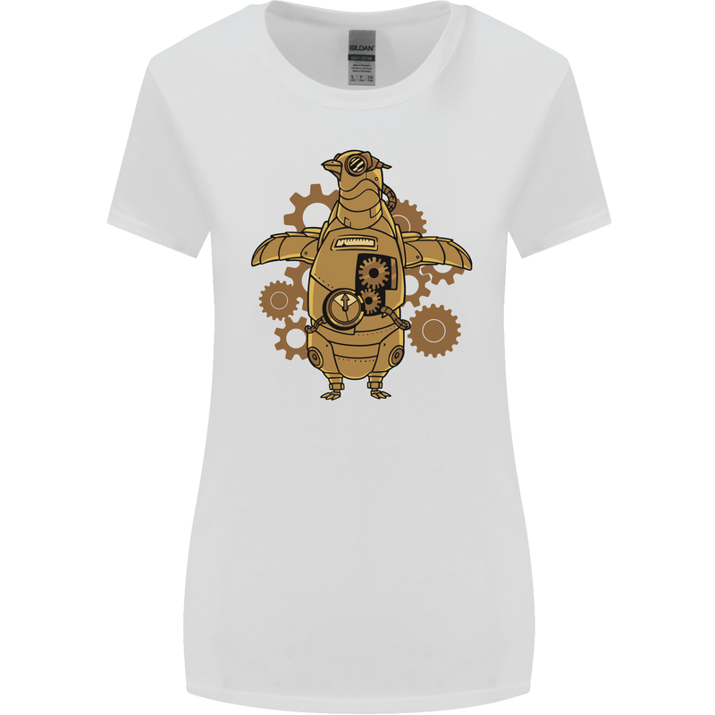 A Steampunk Penguin Womens Wider Cut T-Shirt White