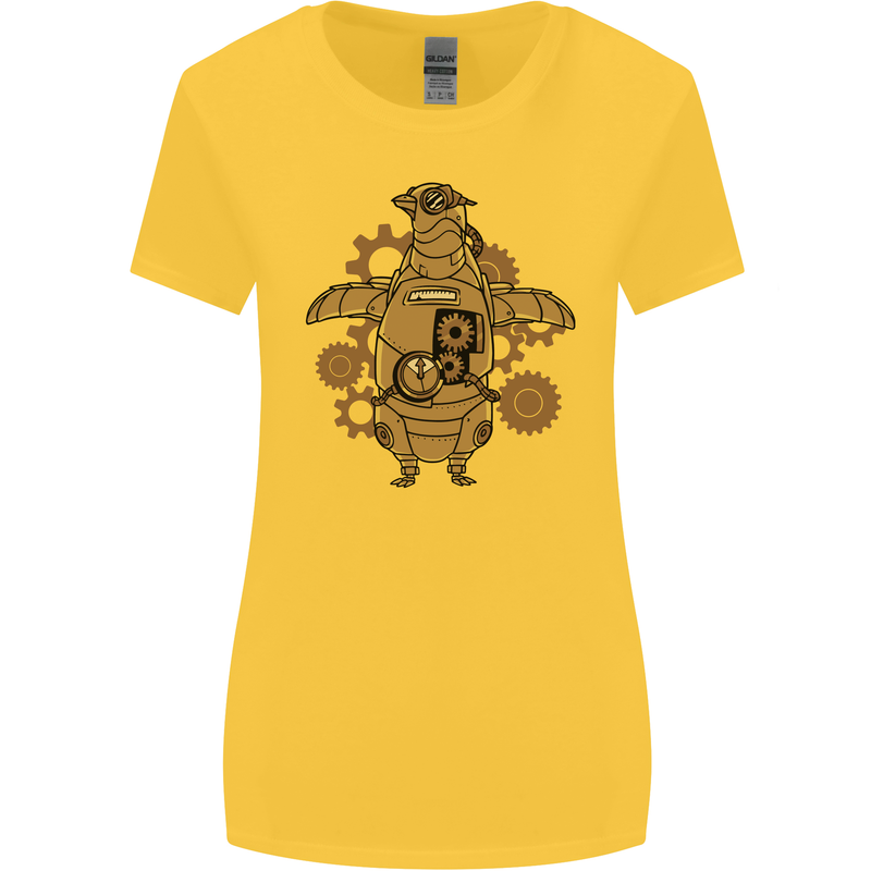 A Steampunk Penguin Womens Wider Cut T-Shirt Yellow