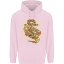 A Steampunk Snake Reptiles Childrens Kids Hoodie Light Pink