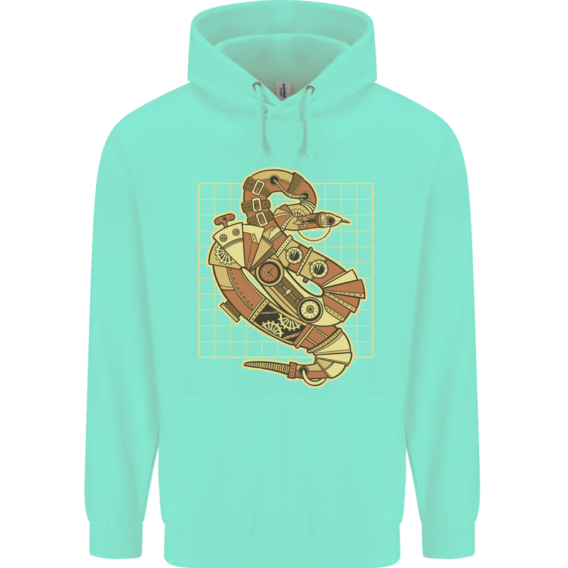 A Steampunk Snake Reptiles Childrens Kids Hoodie Peppermint