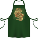 A Steampunk Snake Reptiles Cotton Apron 100% Organic Forest Green