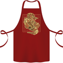 A Steampunk Snake Reptiles Cotton Apron 100% Organic Maroon