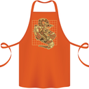 A Steampunk Snake Reptiles Cotton Apron 100% Organic Orange