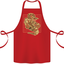 A Steampunk Snake Reptiles Cotton Apron 100% Organic Red