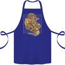 A Steampunk Snake Reptiles Cotton Apron 100% Organic Royal Blue