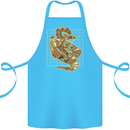 A Steampunk Snake Reptiles Cotton Apron 100% Organic Turquoise