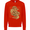 A Steampunk Snake Reptiles Kids Sweatshirt Jumper Bright Red