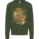 A Steampunk Snake Reptiles Kids Sweatshirt Jumper Forest Green
