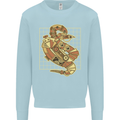 A Steampunk Snake Reptiles Kids Sweatshirt Jumper Light Blue
