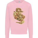 A Steampunk Snake Reptiles Kids Sweatshirt Jumper Light Pink