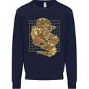 A Steampunk Snake Reptiles Kids Sweatshirt Jumper Navy Blue