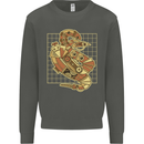 A Steampunk Snake Reptiles Kids Sweatshirt Jumper Storm Grey