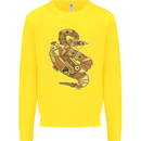 A Steampunk Snake Reptiles Kids Sweatshirt Jumper Yellow