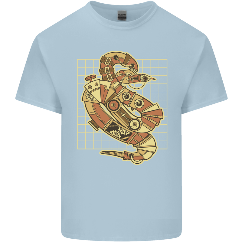 A Steampunk Snake Reptiles Kids T-Shirt Childrens Light Blue