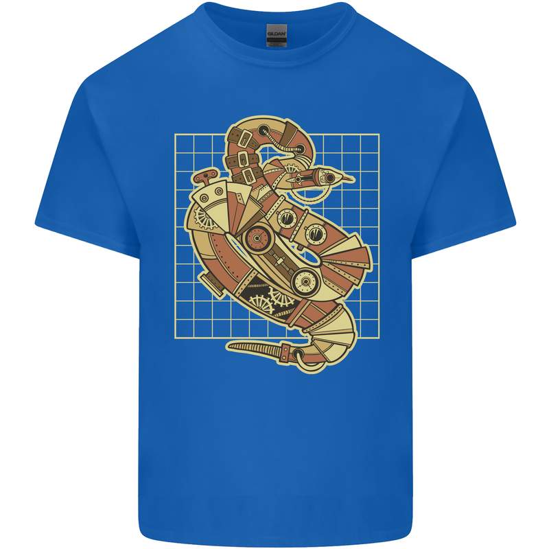 A Steampunk Snake Reptiles Kids T-Shirt Childrens Royal Blue