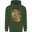 A Steampunk Snake Reptiles Mens 80% Cotton Hoodie Forest Green