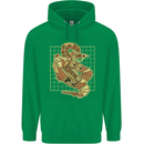 A Steampunk Snake Reptiles Mens 80% Cotton Hoodie Irish Green