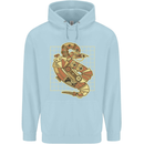 A Steampunk Snake Reptiles Mens 80% Cotton Hoodie Light Blue