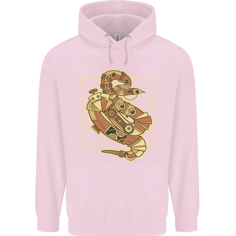 A Steampunk Snake Reptiles Mens 80% Cotton Hoodie Light Pink