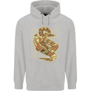 A Steampunk Snake Reptiles Mens 80% Cotton Hoodie Sports Grey