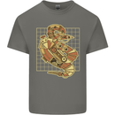 A Steampunk Snake Reptiles Mens Cotton T-Shirt Tee Top Charcoal