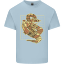 A Steampunk Snake Reptiles Mens Cotton T-Shirt Tee Top Light Blue