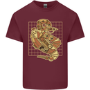 A Steampunk Snake Reptiles Mens Cotton T-Shirt Tee Top Maroon