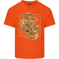 A Steampunk Snake Reptiles Mens Cotton T-Shirt Tee Top Orange