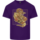 A Steampunk Snake Reptiles Mens Cotton T-Shirt Tee Top Purple