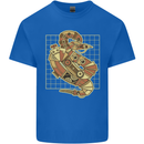 A Steampunk Snake Reptiles Mens Cotton T-Shirt Tee Top Royal Blue