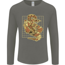 A Steampunk Snake Reptiles Mens Long Sleeve T-Shirt Charcoal