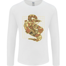 A Steampunk Snake Reptiles Mens Long Sleeve T-Shirt White