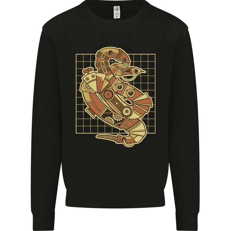 A Steampunk Snake Reptiles Mens Sweatshirt Jumper Black