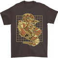 A Steampunk Snake Reptiles Mens T-Shirt 100% Cotton Dark Chocolate